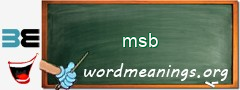 WordMeaning blackboard for msb